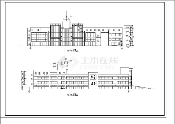 某地区商业广场建筑cad设计图-图二