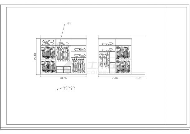 某小二层别墅室内装修设计cad施工图纸-图二