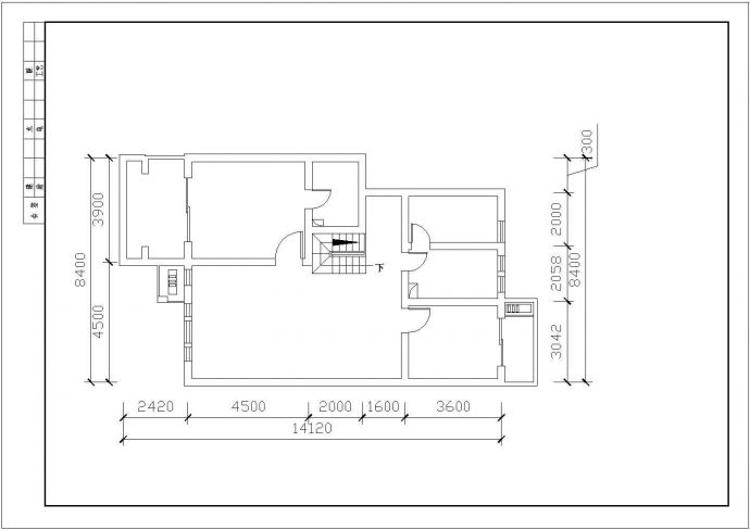 某小屋室内装修cad设计施工图纸_图1