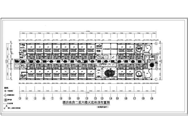 新亚细亚酒店整层室内装修设计cad施工图纸-图二