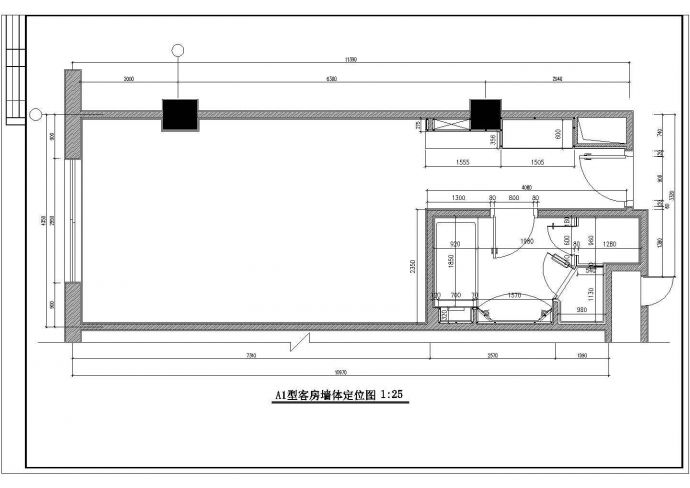 星级大酒店客房室内装修设计cad平立面施工图_图1