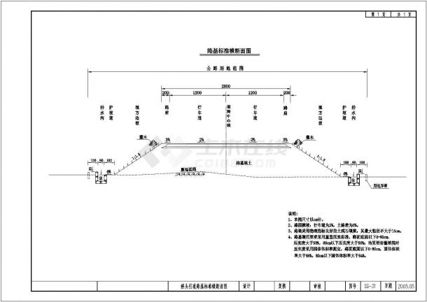 预应力混凝土空心板桥头引道路基标准横断面节点详图设计-图一