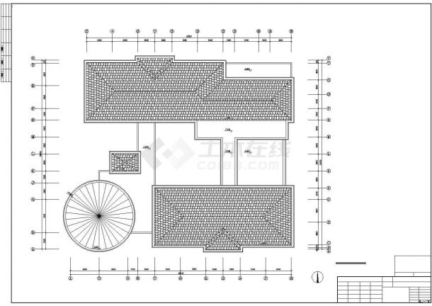 扬州市某私立幼儿园1650平米2层框架结构教学楼平立面设计CAD图纸-图一