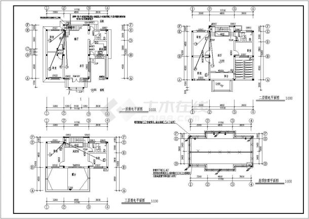 某3层独栋别墅电气节能CAD设计图-图一
