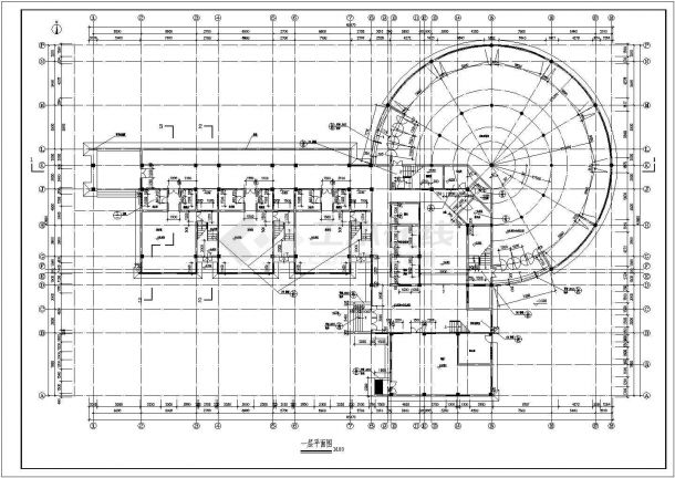鸡冠石2层幼儿园建筑施工图CAD-图一