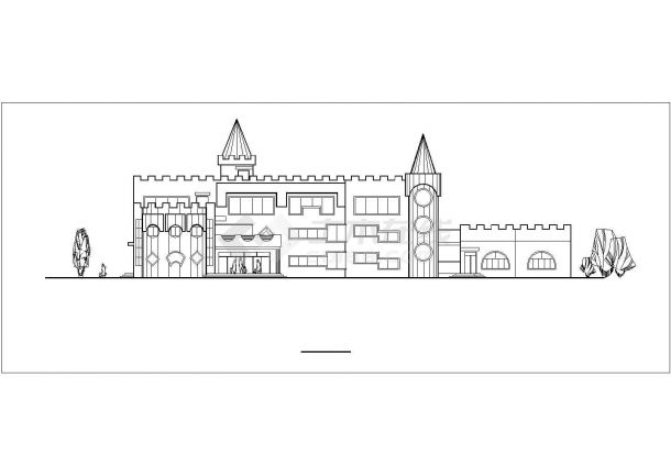 大连某社区幼儿园1680平米3层框混结构教学楼平立剖面设计CAD图纸-图一