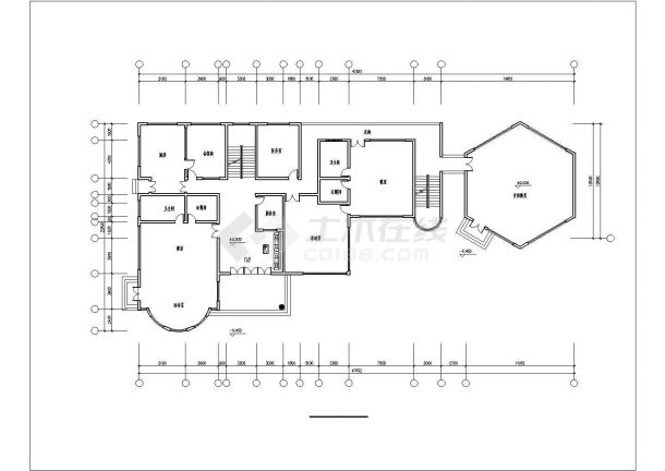 大连某社区幼儿园1680平米3层框混结构教学楼平立剖面设计CAD图纸-图二