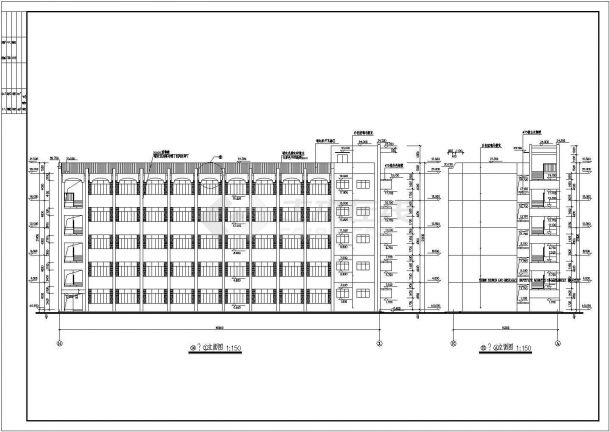 集美大学5层教学楼建筑施工图CAD-图二