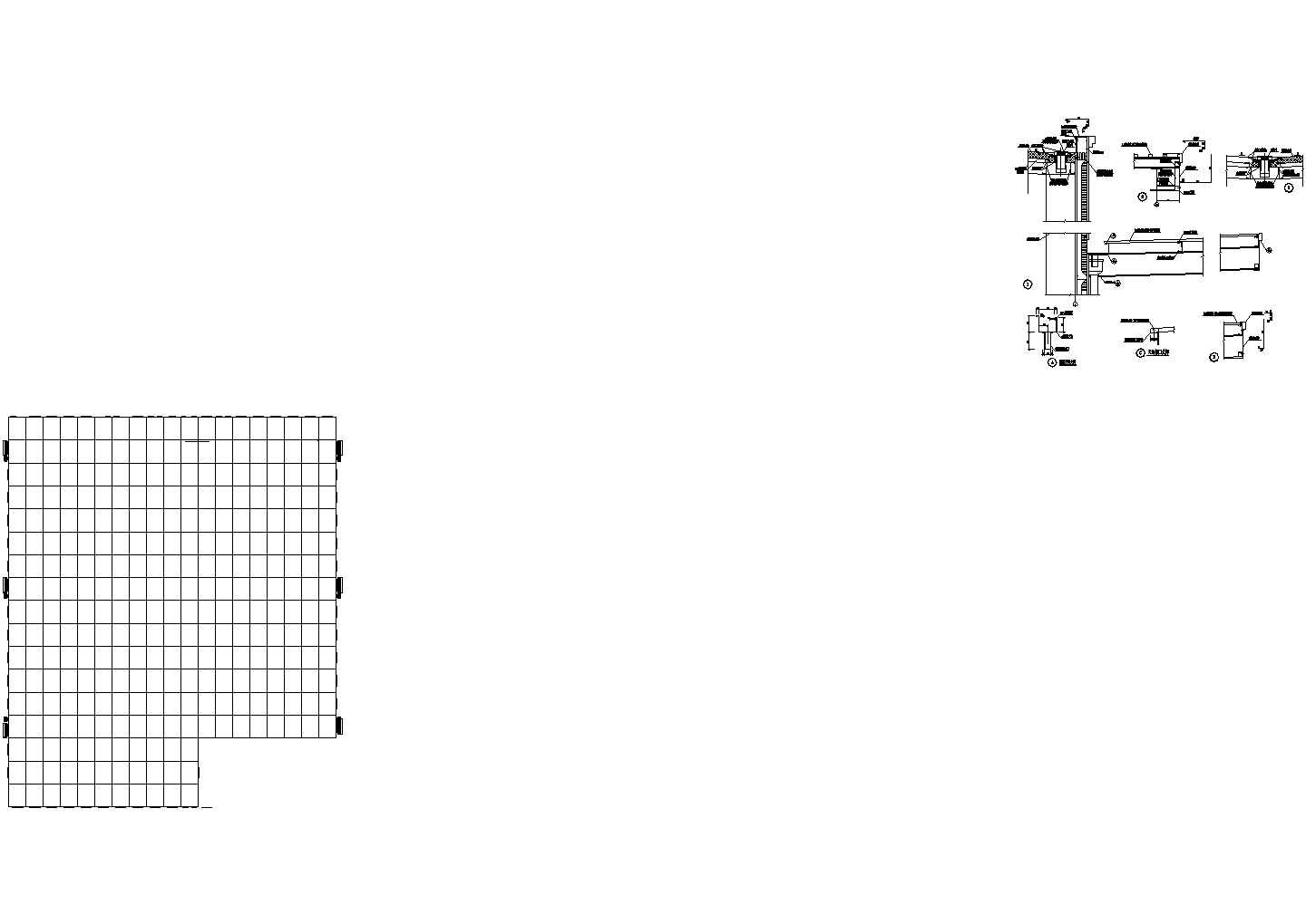 焊装车间屋面排水设施节点CAD施工图设计