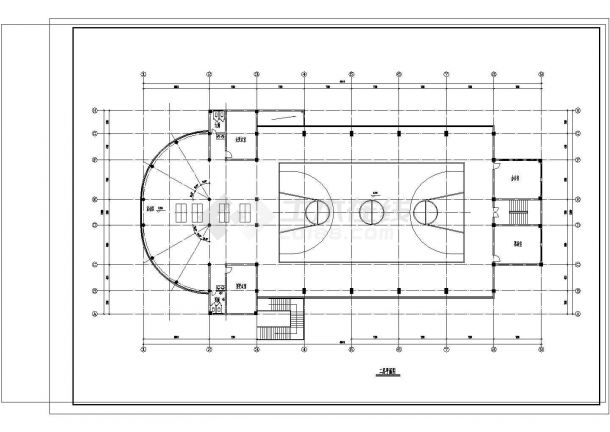 某二层室内体育馆建筑设计图（长60.4米 宽30.9米）-图一