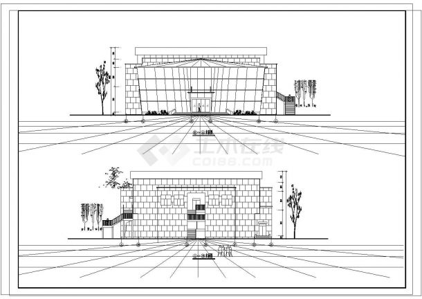 某二层室内体育馆建筑设计图（长60.4米 宽30.9米）-图二