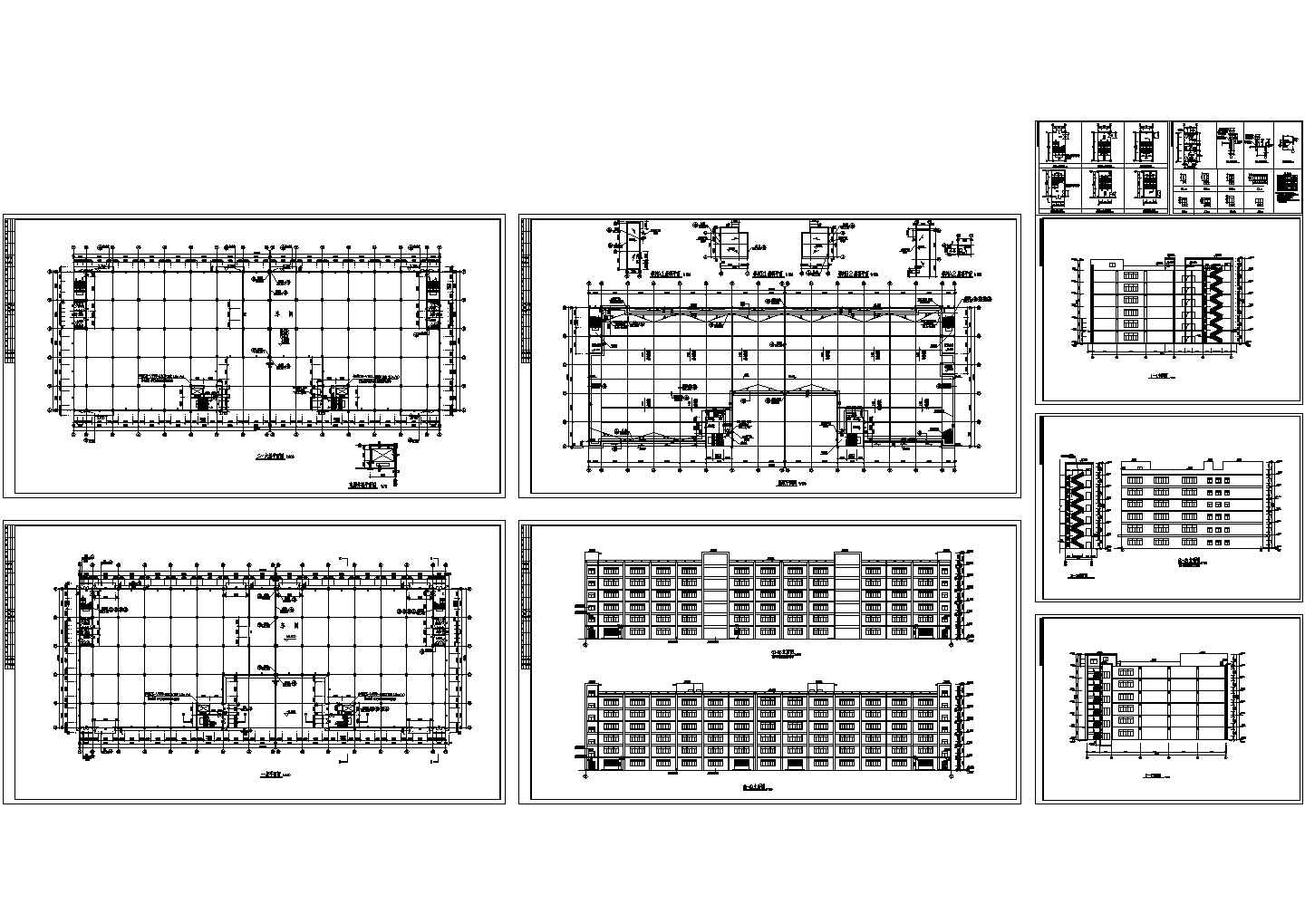 六层超大厂房建筑设计CAD施工图