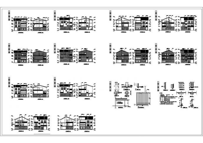 3层别墅立面图CAD设计图_图1
