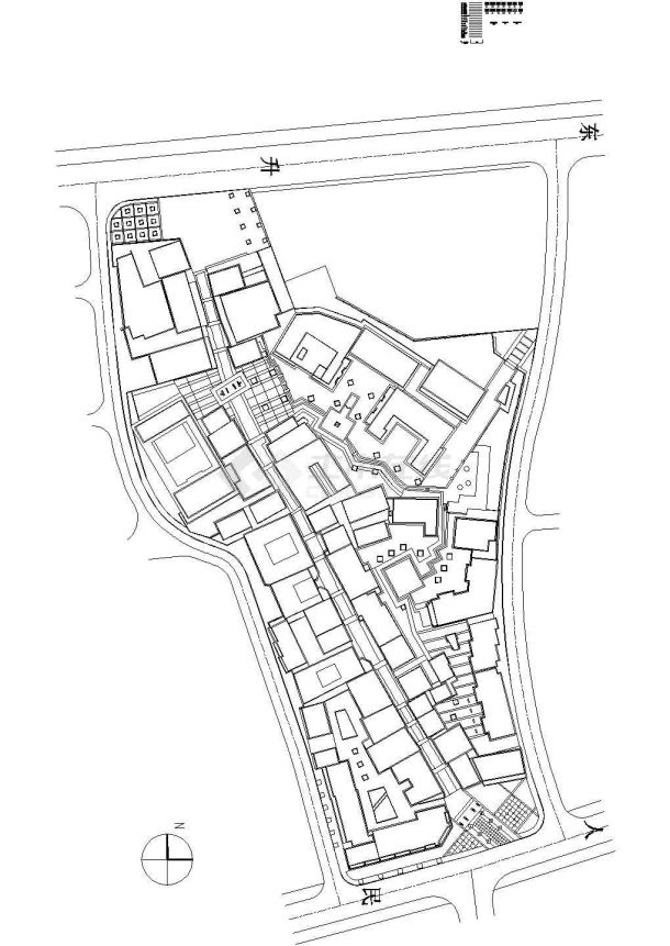 浙江某地台州北新椒商业街全套环境景观施工cad图（0404上海华东院）-图一