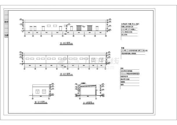 某418平米一层聚酯新材料公司综合仓库建筑设计图-图一