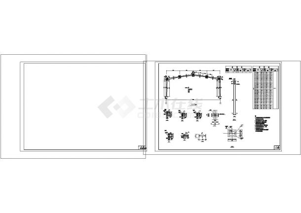 厂房设计_18m跨钢结构厂房结构施工CAD图纸设计-图二