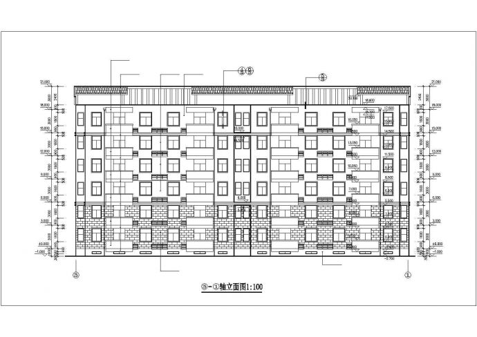 福州市某小区3000平米6层砖混结构住宅楼全套建筑设计CAD图纸_图1