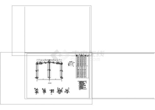 厂房设计_16米跨门式刚架结构厂房结施CAD图纸设计-图二