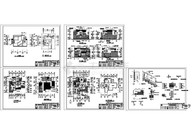 某二层东南亚风格别墅建筑施工图纸，包含墙面粉刷留缝详图-图一