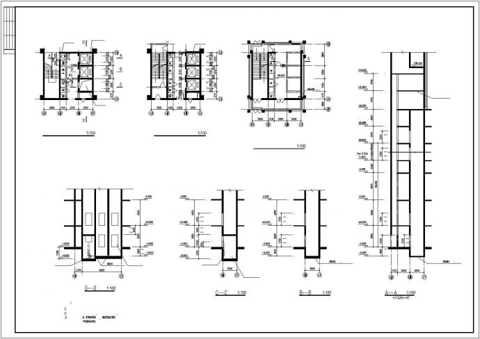 崇州市某新建高层点式住宅楼局部平面设计CAD图纸（含地下室）_图1