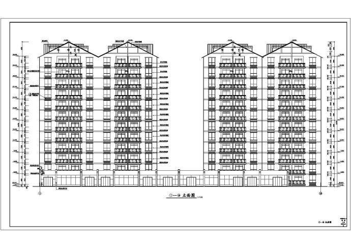 武汉市某小区1.3万平米12层框架结构住宅楼建筑设计CAD图纸_图1