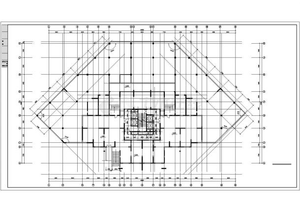 1.8万平米24层框剪结构底商住宅楼平立面设计CAD图纸（1-2层商用）-图二