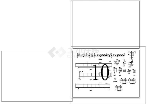 厂房设计_钢框架结构单层厂房结施CAD图纸-图一
