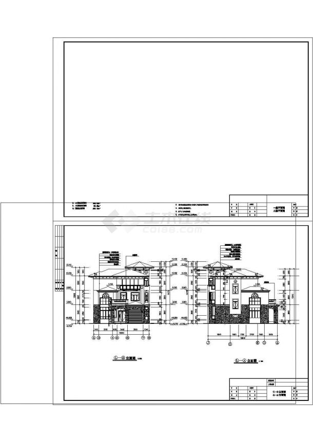 3层306.23平米别墅建筑施工CAD图纸设计-图二