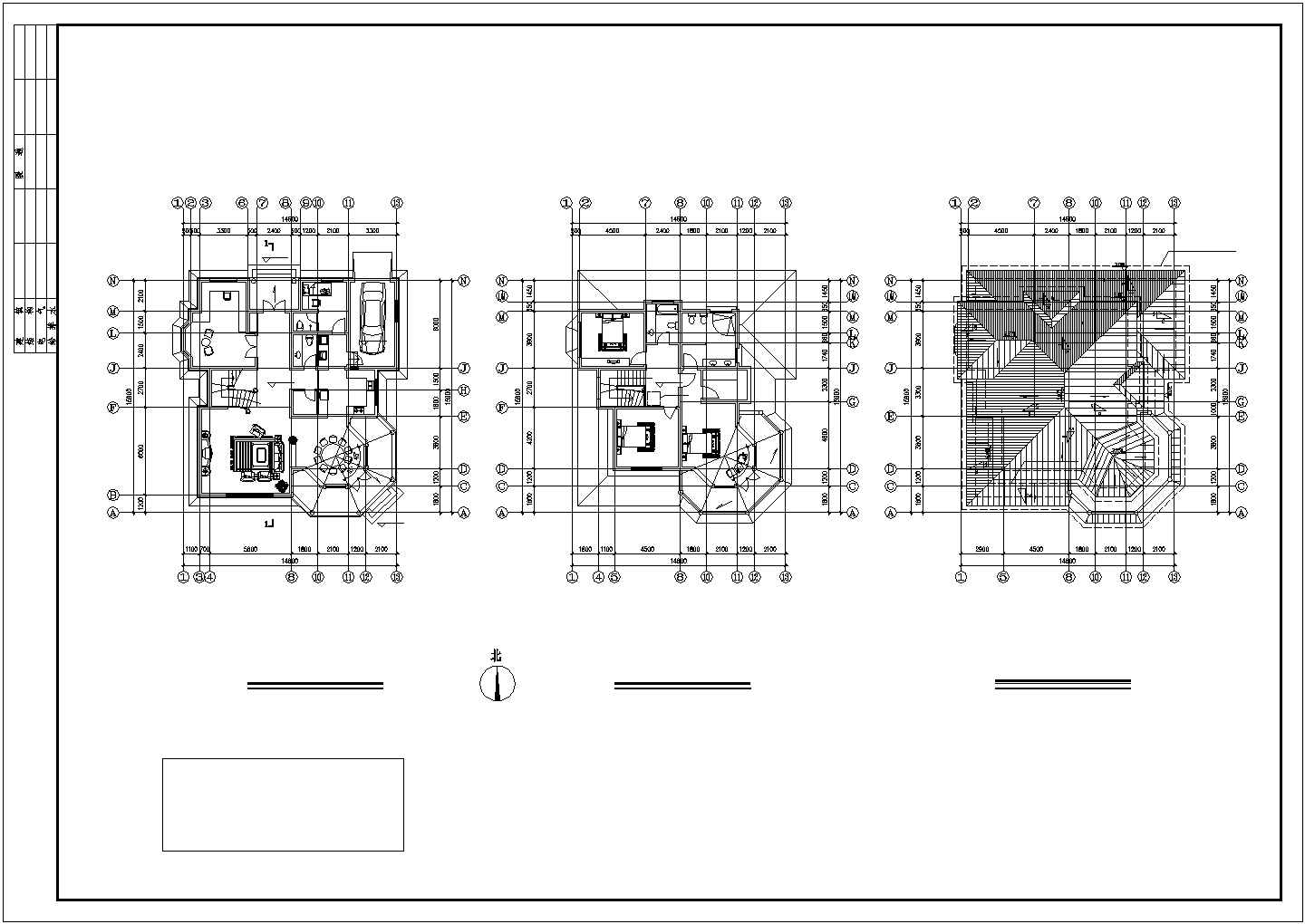 某汉泉山庄别墅建筑施工图设计施工全套CAD图纸