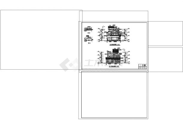 地下1地上3层坡地别墅建筑施工CAD图纸设计-图二