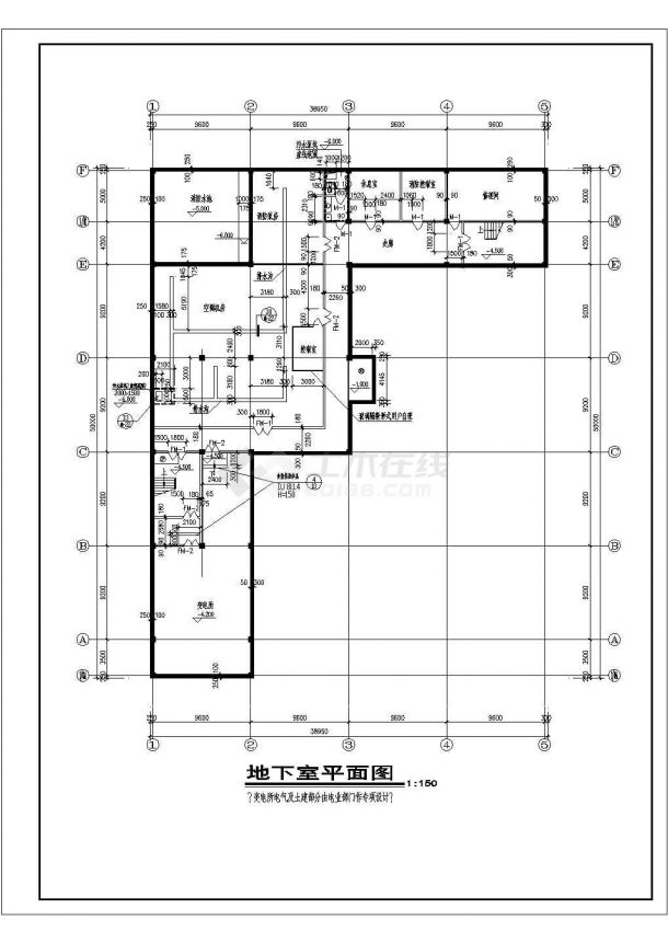 大连某购物广场建筑施工CAD设计图-图一