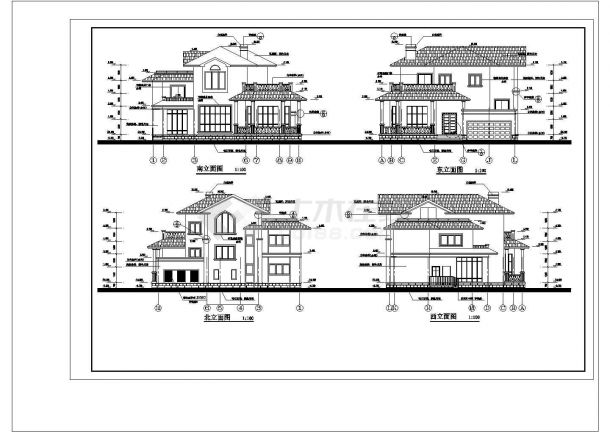 3层别墅建 筑施工CAD 图纸设计-图二