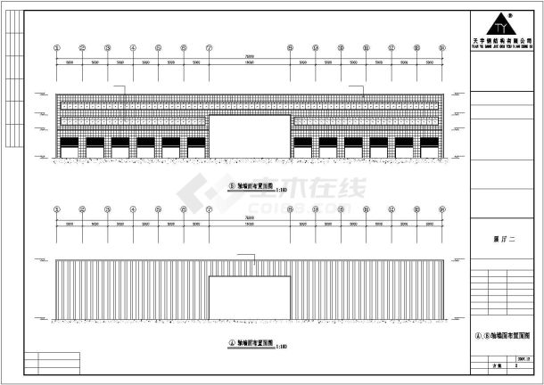杭州某公司钢结构厂房工程CAD图-图二