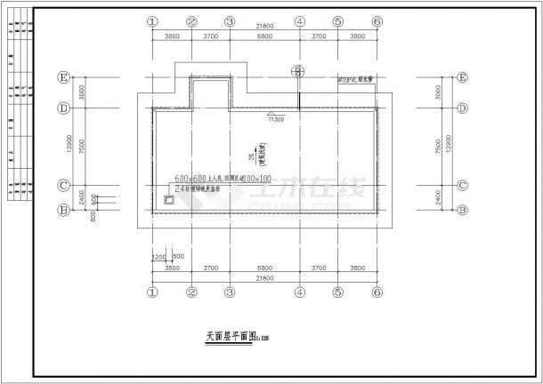 兴宁市某社区740平米3层框架结构社区会所建筑设计CAD图纸-图一