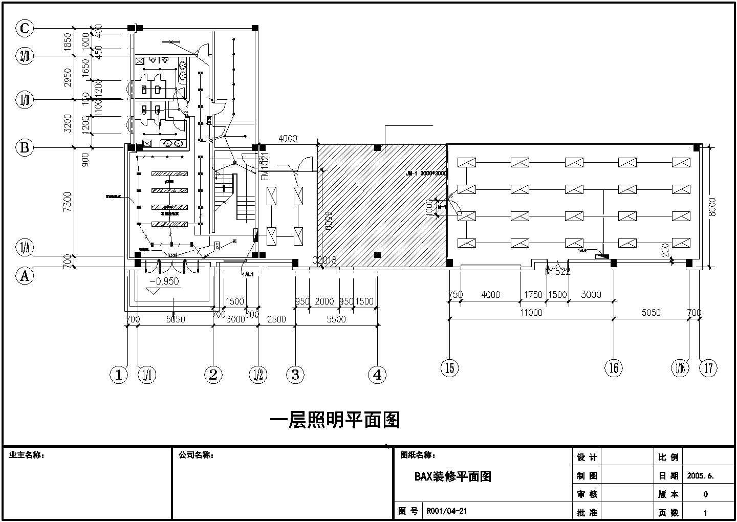 某办公室装修平面图电气设计CAD完整详细