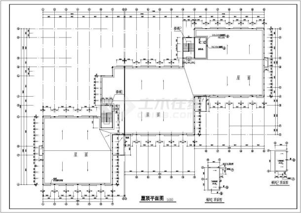 某学院宿舍楼施工CAD图含设计说明-图二