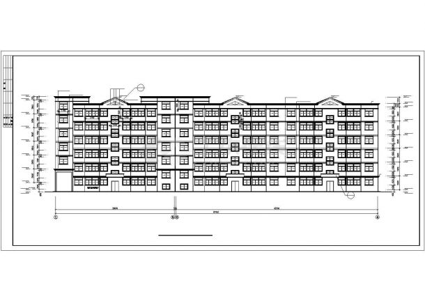 长67.8米 宽15.6米 六层三单元5583平米框架结构设计CAD两种户型节能住宅 含详图及说明-图二