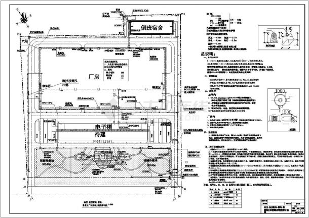 某高压低压配电弱电景观及厂区照明监控CAD总平图-图一