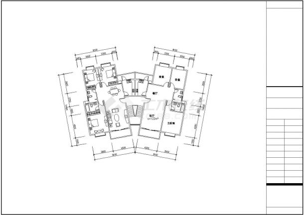经典热门的一厅二房型平面户型设计CAD图纸（共40张）-图一