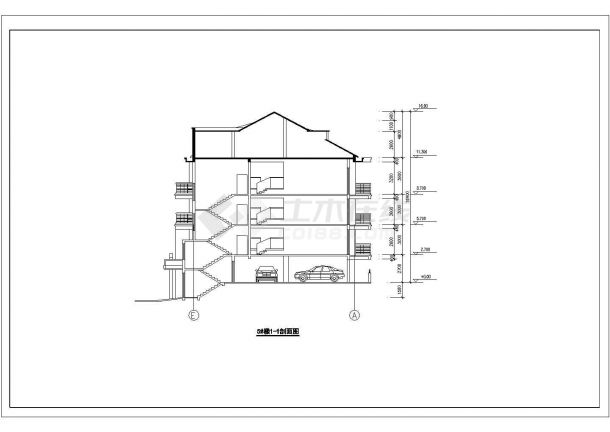 石首市某区欧式豪华别墅设计CAD布置图-图一