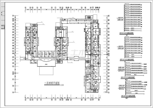 某医院综合楼电气设计CAD图纸内含电气施工说明-图二