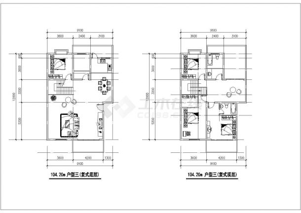昆山市某新建小区75-140平米热门户型设计CAD图纸（共37张）-图一