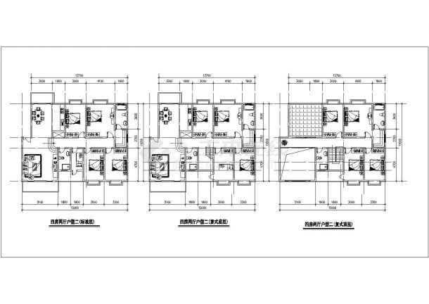 昆山市某新建小区75-140平米热门户型设计CAD图纸（共37张）-图二