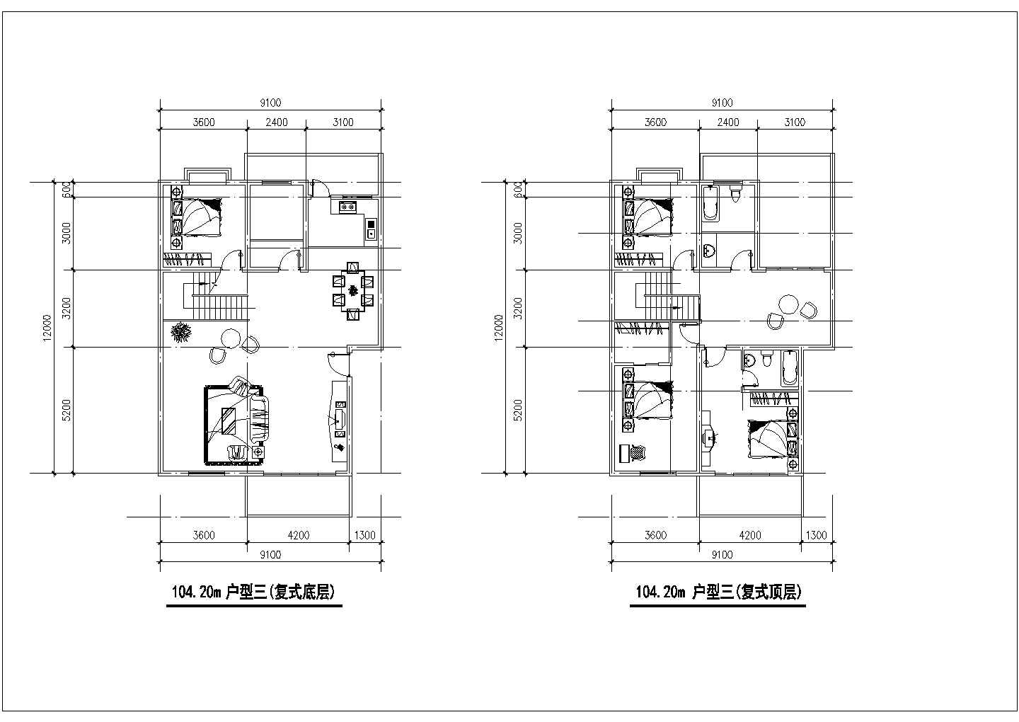 昆山市某新建小区75-140平米热门户型设计CAD图纸（共37张）