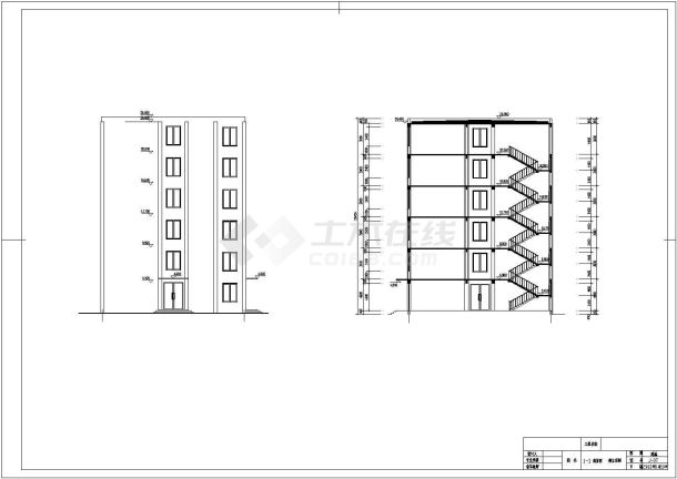 六层现浇钢筋混凝土框架结构中学教学楼建筑结构cad全套施工图（某甲级院设计，标注详细）-图一