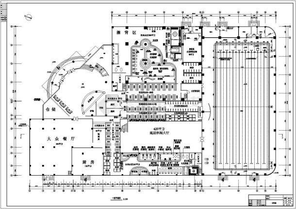 某二层文体中心桑拿浴场规划设计cad施工平面图（甲级院设计）-图二