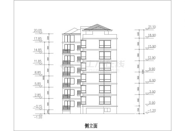 达州市某小区5900平米7层框架结构住宅楼全套平立剖面设计CAD图纸-图一
