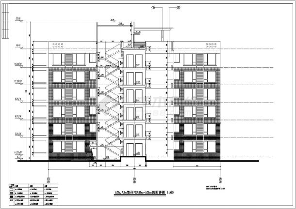 4500平米左右6层砖混结构住宅楼全套建筑设计CAD图纸（2套方案）-图一