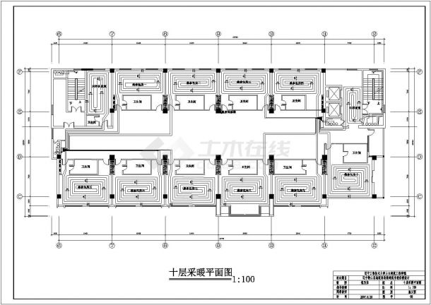 沈阳市智慧三路某高档宾馆内部供暖系统设计CAD图纸-图二