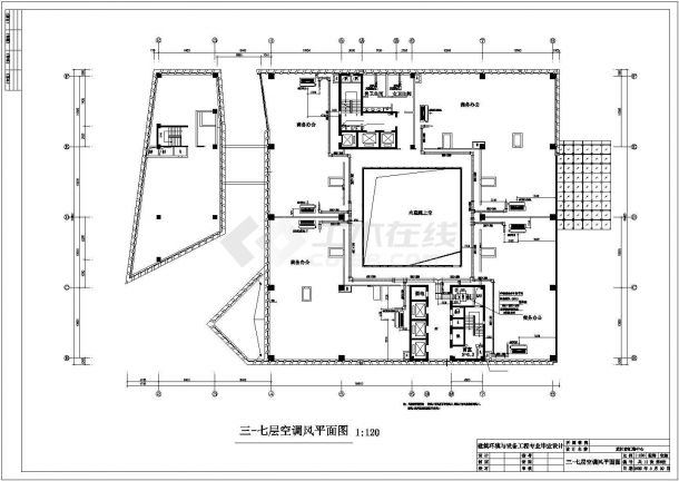 武汉市汇港中心内部空调工程全套设计CAD图纸-图二